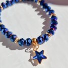 Elastisk armbånd med stjerne Blå thumbnail