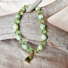 Elastisk armbånd Grønt med charms thumbnail