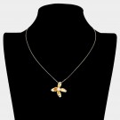 Kjede med blomst og perle 14K gullbelagt  thumbnail