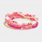 Armbånd 6pk Elastisk Rosa/Gull thumbnail