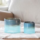 Sett med lysholder/vase turkis thumbnail