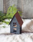 Metall hus sort/bronse thumbnail