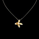 Kjede med blomst og perle 14K gullbelagt  thumbnail