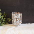Lysglass/vase hvit/bronse thumbnail