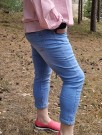 Jeans 7/8 lengde med blomster -  Drøbak motehus thumbnail