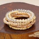 Armbånd 6pk elastisk Beige thumbnail