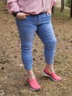 Jeans 7/8 lengde med blomster -  Drøbak motehus thumbnail