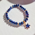 Elastisk armbånd med stjerne Blå thumbnail
