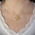 Kjede med blomst og perle 14K gullbelagt  thumbnail
