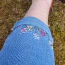 Jeans 7/8 lengde med blomster -  Drøbak motehus thumbnail