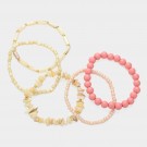 Armbånd 5pk elastisk Rosa/Hvit thumbnail