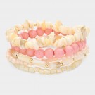Armbånd 5pk elastisk Rosa/Hvit thumbnail