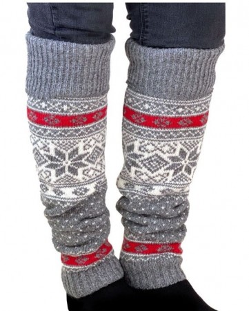 Nordlys Mønstret leggvarmer grå natur rød