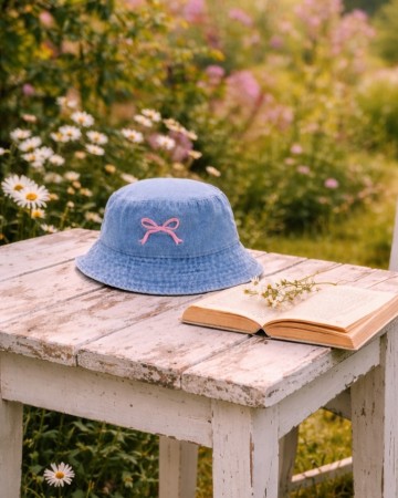 Bøttehatt med sløyfe