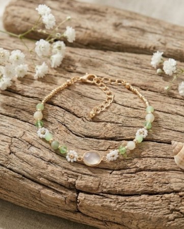 Armbånd med blomster Grønn